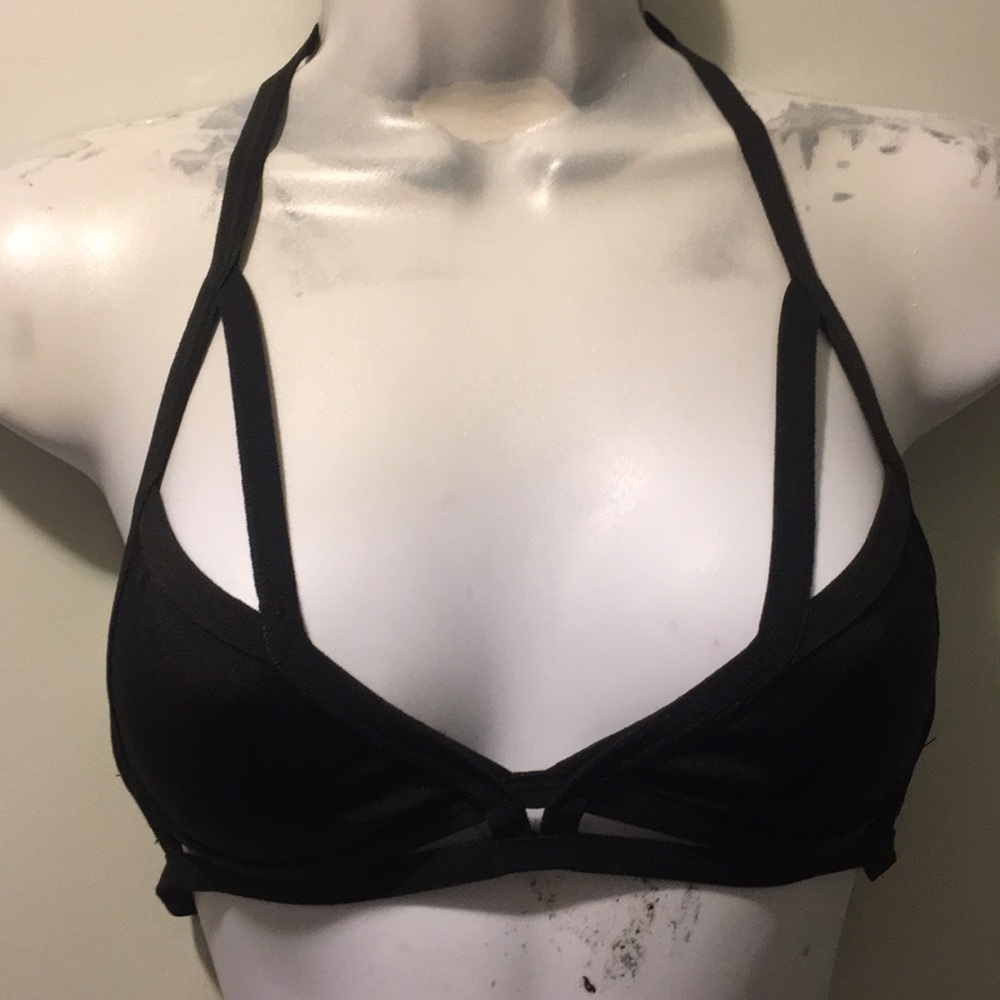 Sexy strappy black bra